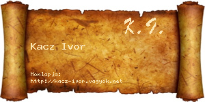 Kacz Ivor névjegykártya